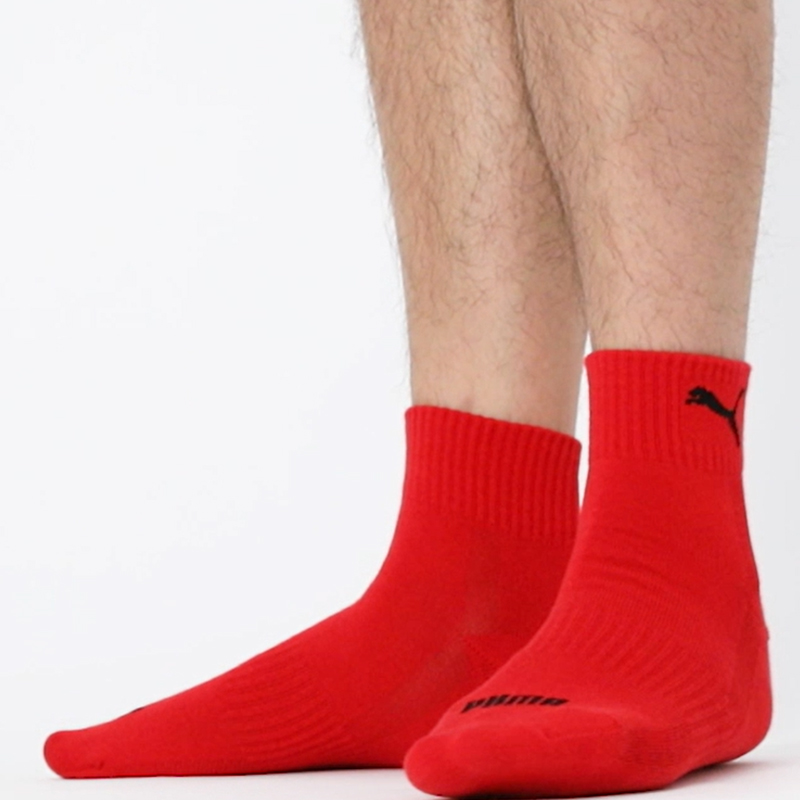 PUMA Crew Socks Unisex 3 Pack Red