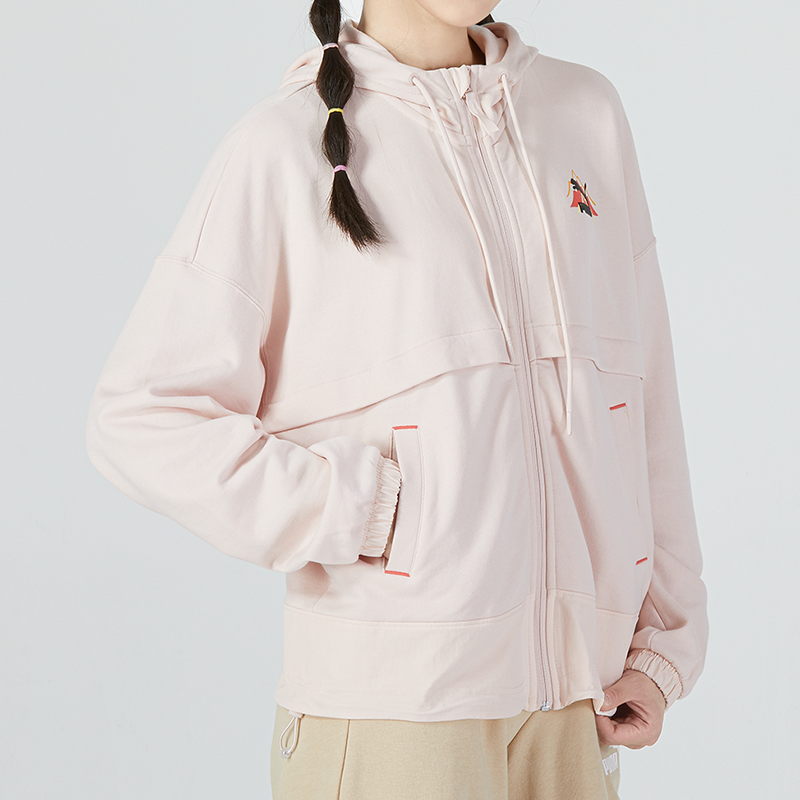Женская куртка PUMA Camping Full-zip Hoodie (розовая) — фото 6
