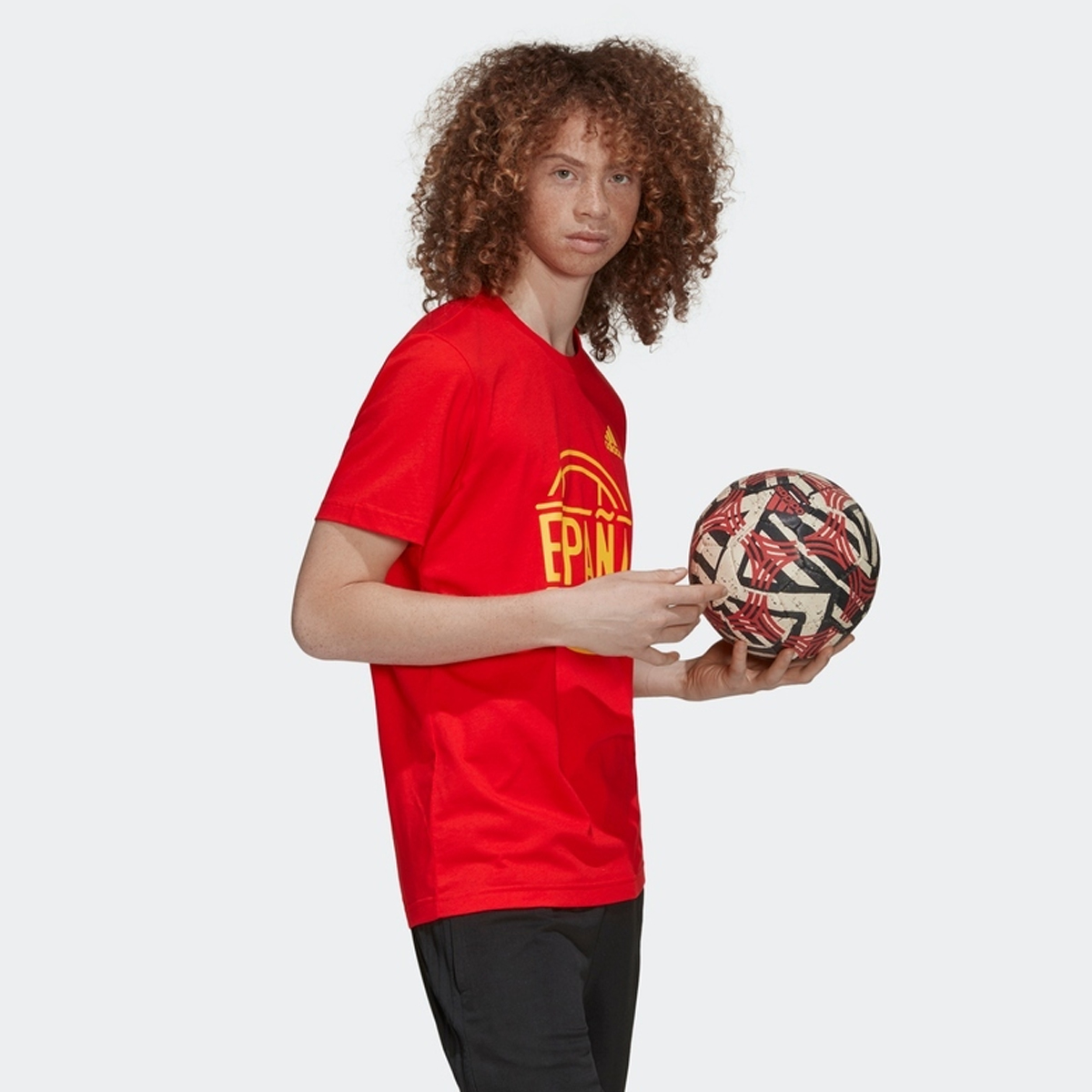 Adidas Soccer Jerseys Men's Red Moderate Straight Fit