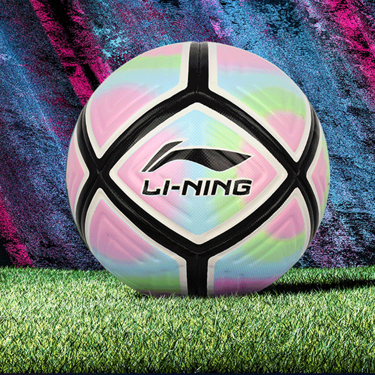 Li Ning Size 5 Soccer Ball TPU Seamless Thermal bonding Unisex Aurora Pink