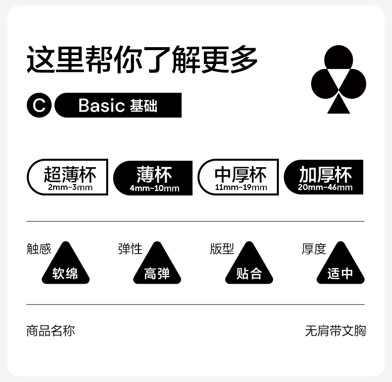 【香港直邮】 有棵树 女士无肩带文胸 黑色 S码 超薄透气 防滑不掉 无钢圈 固定杯 可机洗 裸感优氧呼吸杯 露肩装锁骨装隐形百搭内衣