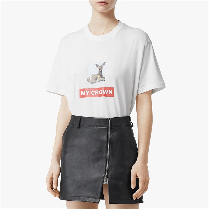 Женская футболка Burberry (белая) — фото 2