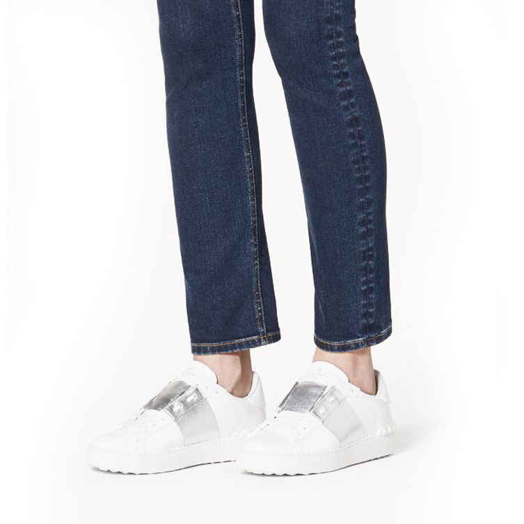 Valentino Women's Open Sneaker 'White Silver'