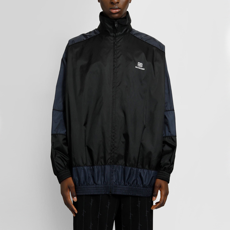 Мужские ветровки Balenciaga Spliced Windbreaker (черно-синие) — фото 3