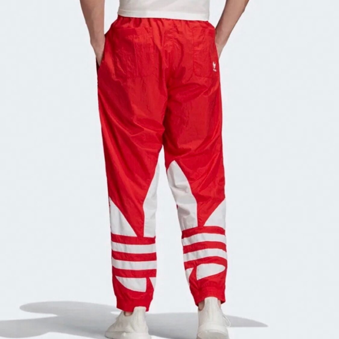Мужские штаны adidas originals Big Trefoil Track Pants Men Black Logo (красно-черный) — фото 6