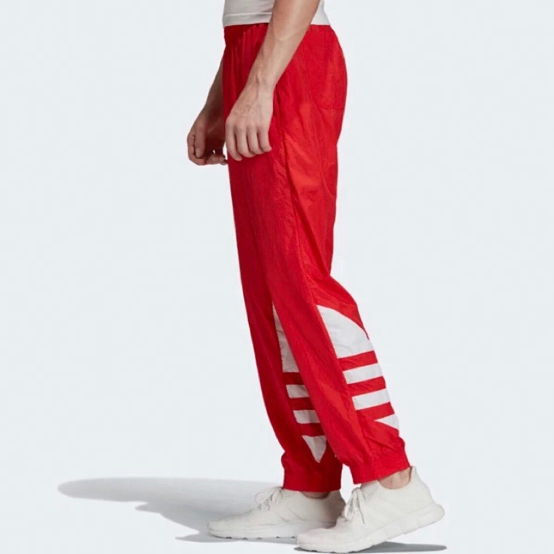 Мужские штаны adidas originals Big Trefoil Track Pants Men Black Logo (красно-черный) — фото 5