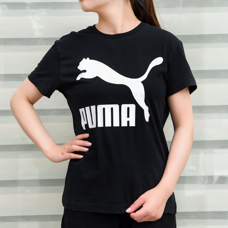 Мужская футболка PUMA Classics Logo (черная) — фото 3