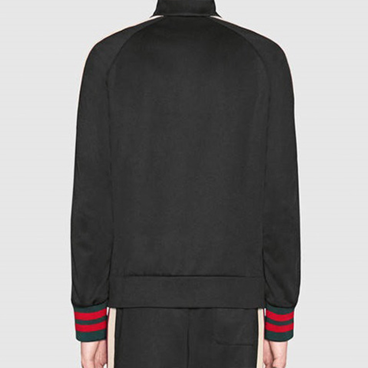 Мужская куртка Gucci Technical Jersey Track Jacket (черная) — фото 8