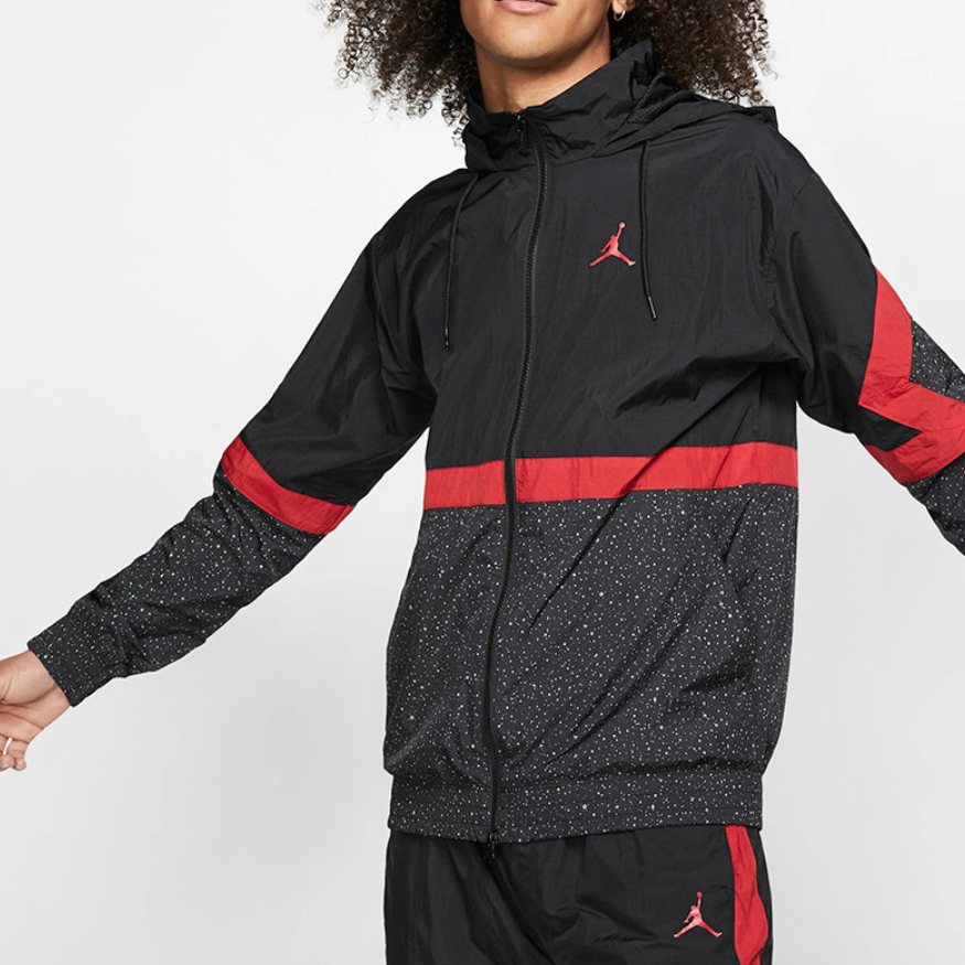 Мужская куртка Jordan Diamond Cement Jacket (черно-красная) — фото 4