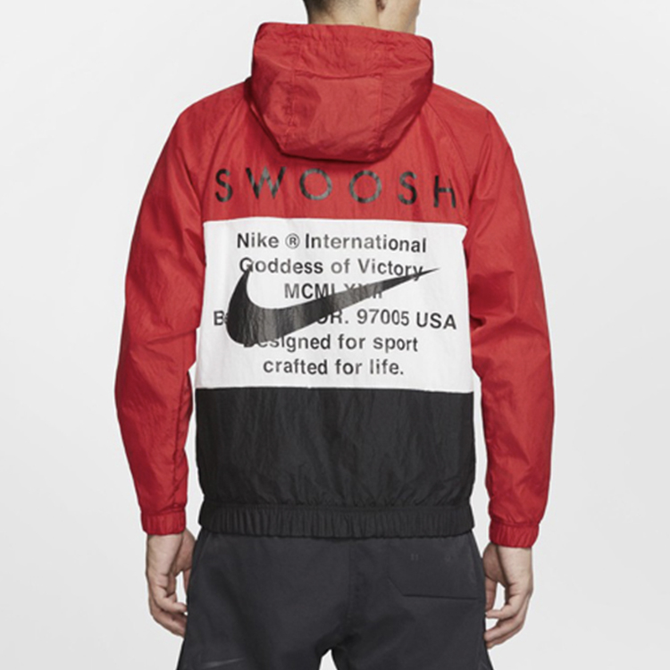 Мужская куртка Nike SportswearSwoosh (красно-синяя) — фото 4