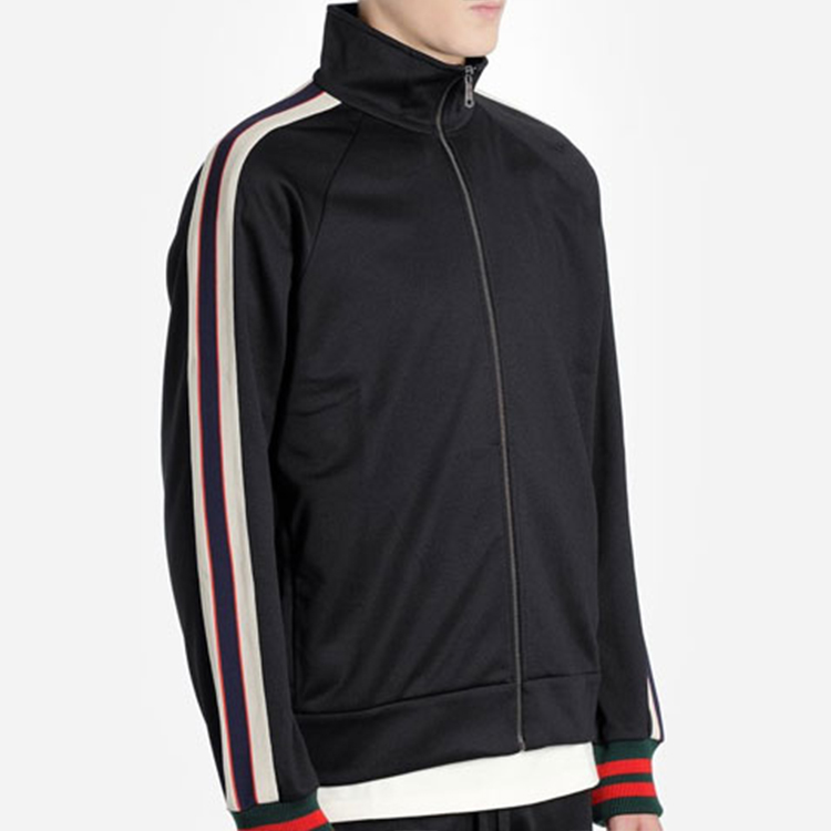 Мужская куртка Gucci Technical Jersey Track Jacket (черная) — фото 9