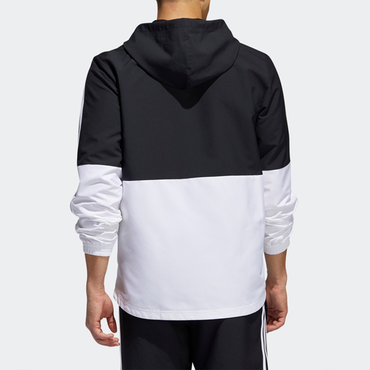 Мужская куртка adidas E 3S WB WVN CB (черно-белая) — фото 4