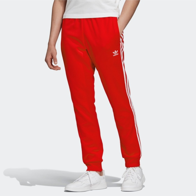 Мужские штаны adidas originals SST TP (красные) — фото 3