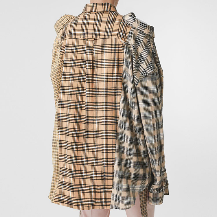 Мужская рубашка Burberry (салатовая/бежевая) — фото 3