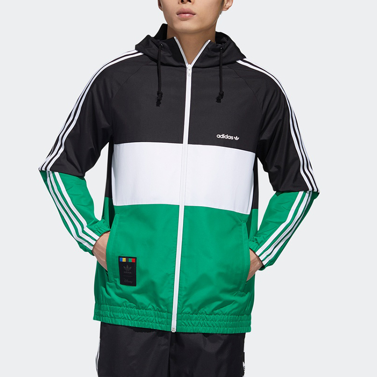 Мужская куртка adidas originals Goofy (черно-зеленая) — фото 4