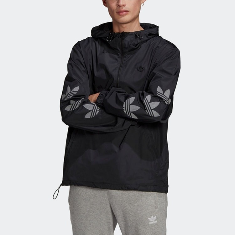 Мужская куртка adidas originals Regen Wb Tref (черная) — фото 4
