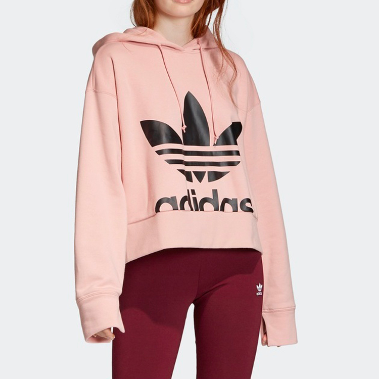 Женское худи adidas originals Logo (розовое) — фото 3