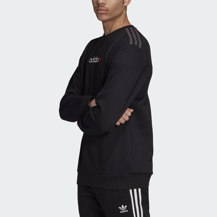 Мужское худи adidas Linear Crew Logo (черное) — фото 5