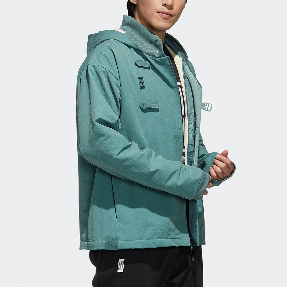 Мужская куртка adidas Hooded Jacket (изумрудная) — фото 4