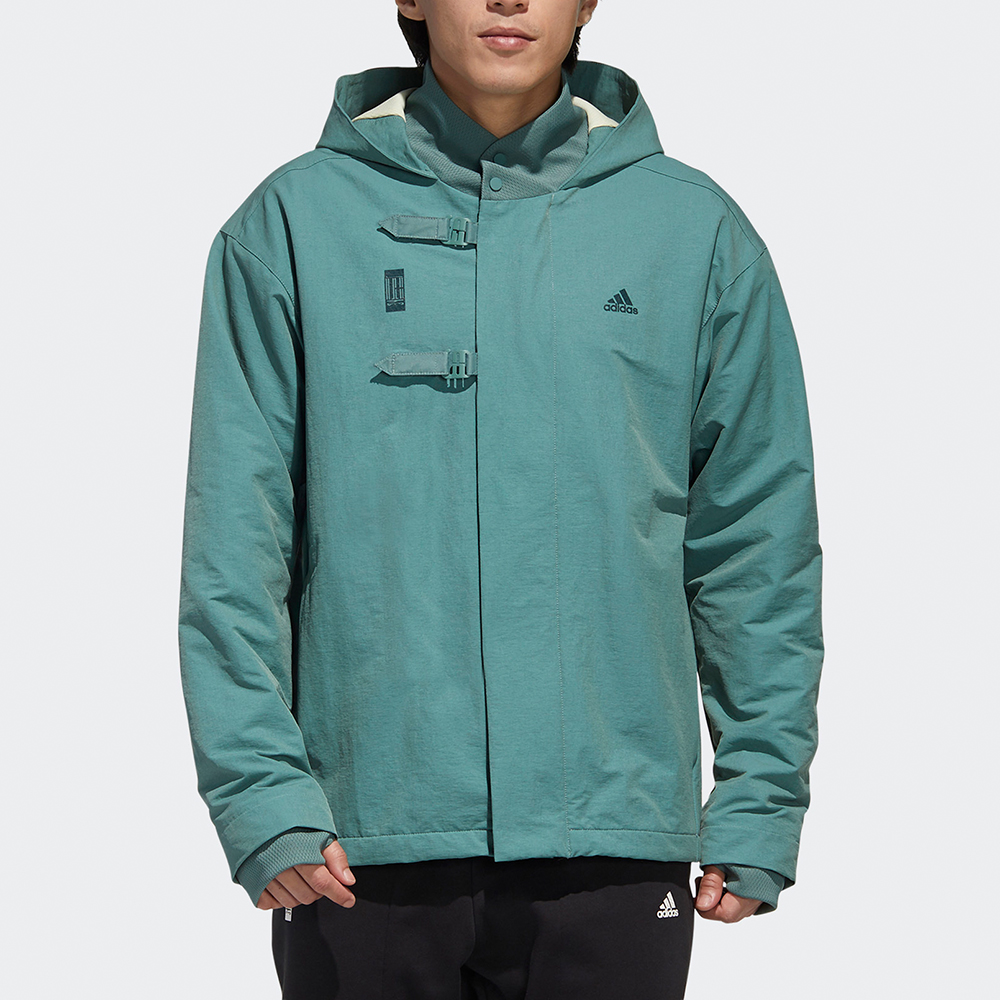 Мужская куртка adidas Hooded Jacket (изумрудная) — фото 3