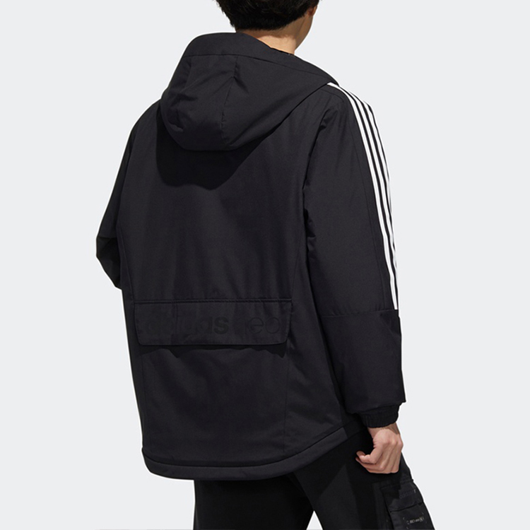 Мужская куртка adidas neo M 3s Pad Jkt (черная) — фото 4