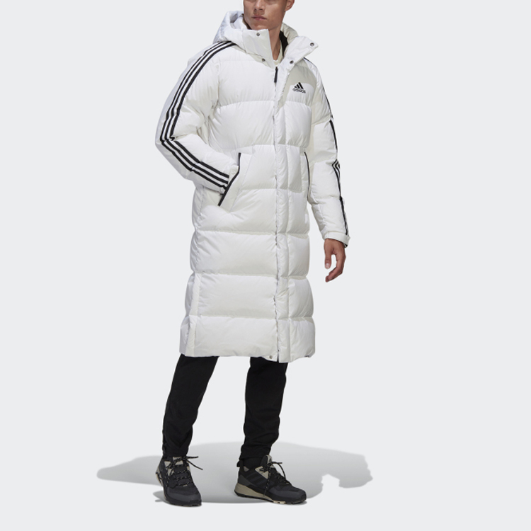 Мужская куртка adidas 3st Long Coa (белая) — фото 6