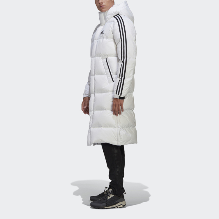 Мужская куртка adidas 3st Long Coa (белая) — фото 7