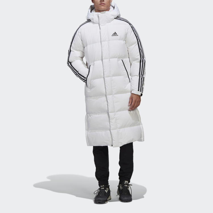 Мужская куртка adidas 3st Long Coa (белая) — фото 5