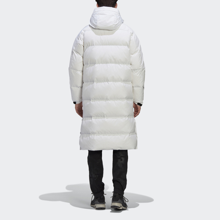 Мужская куртка adidas 3st Long Coa (белая) — фото 4