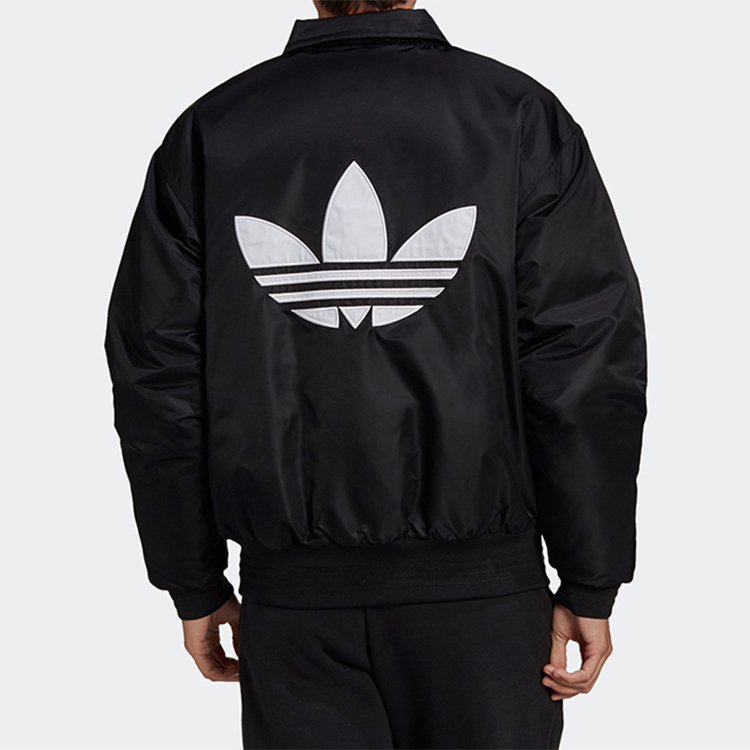 Мужская куртка adidas originals 3 Stripe Bomber (черная) — фото 4