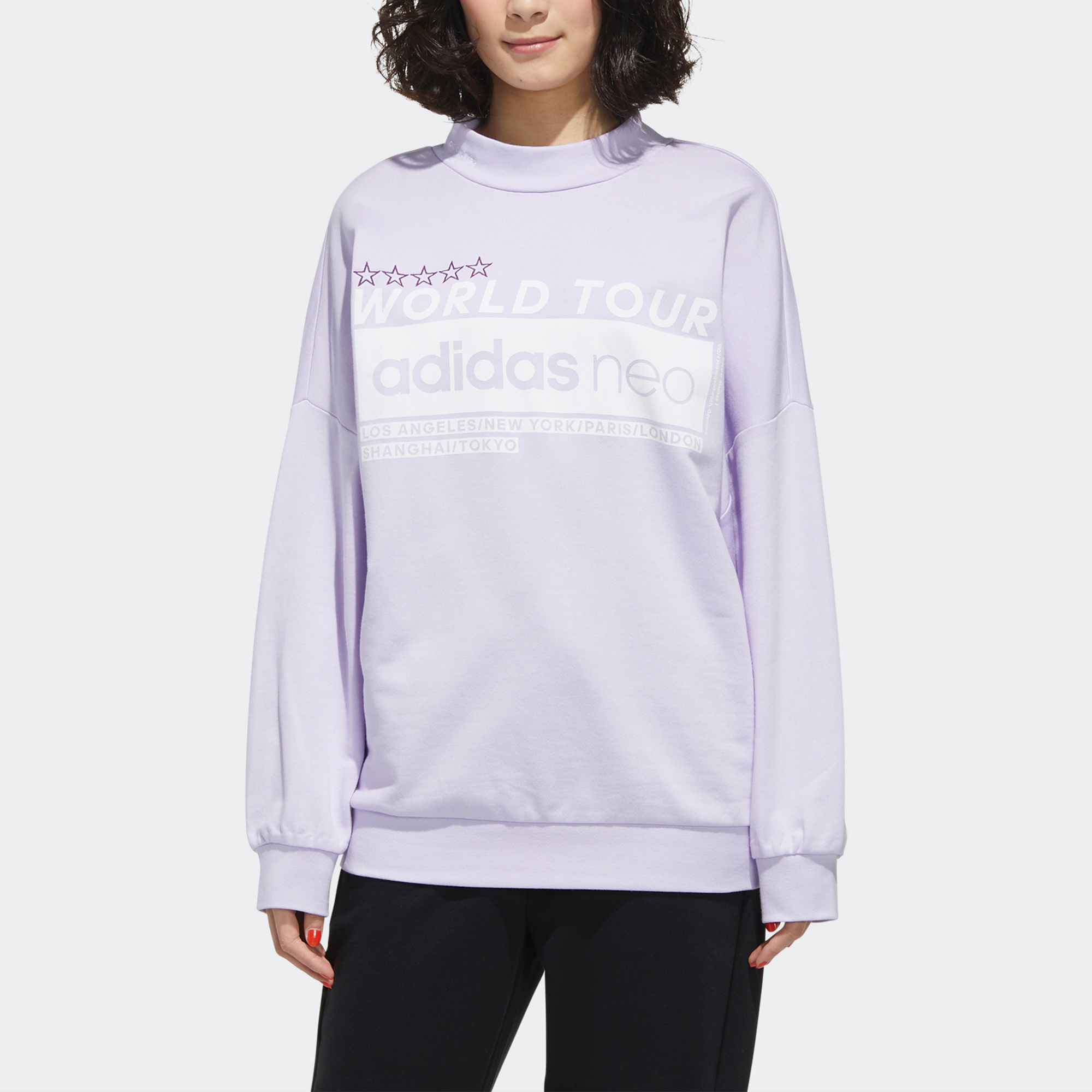 Женское худи adidas neo (светло-фиолетовое) — фото 3