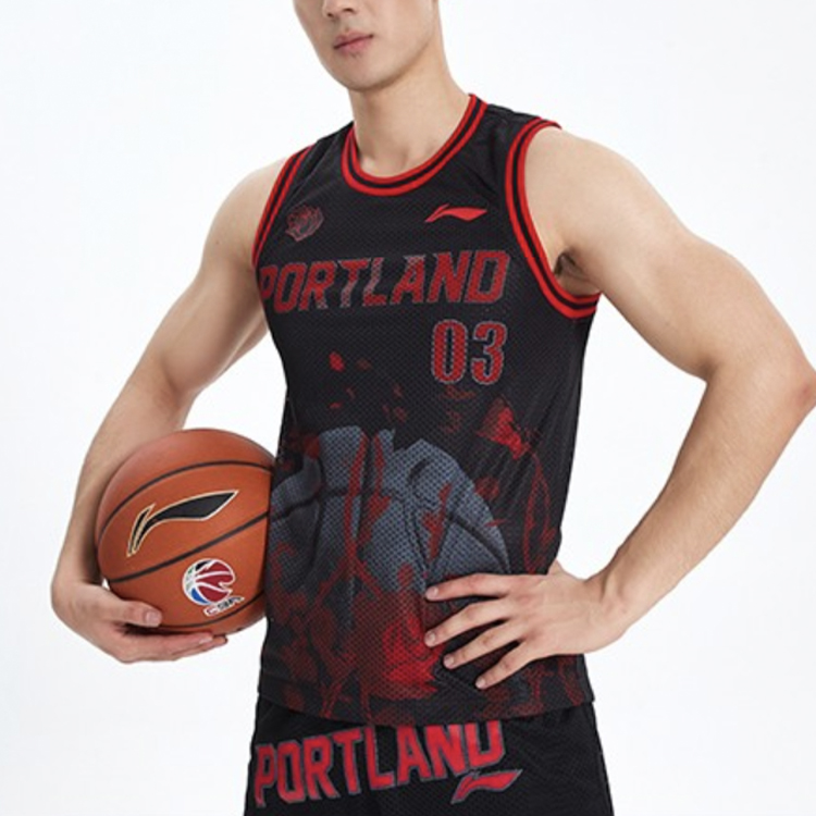Li Ning Sports Basketball Collection Basketball Jerseys Men’s New Standard Black Moderate Bib & Brace