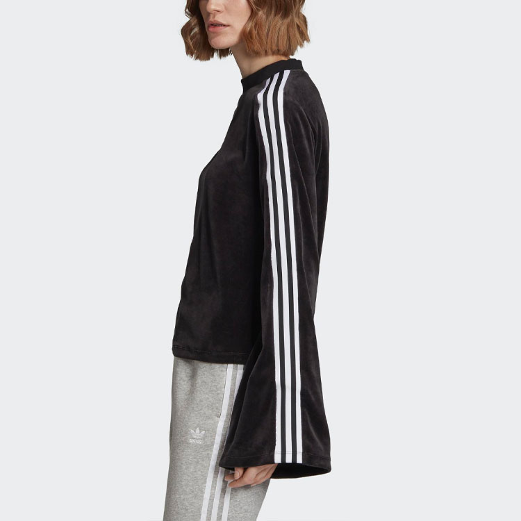 Женский свитшот adidas originals Velvet Sweater (черный) — фото 5