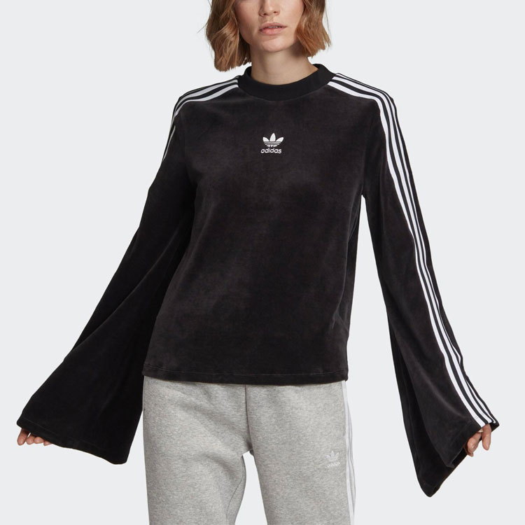 Женский свитшот adidas originals Velvet Sweater (черный) — фото 3