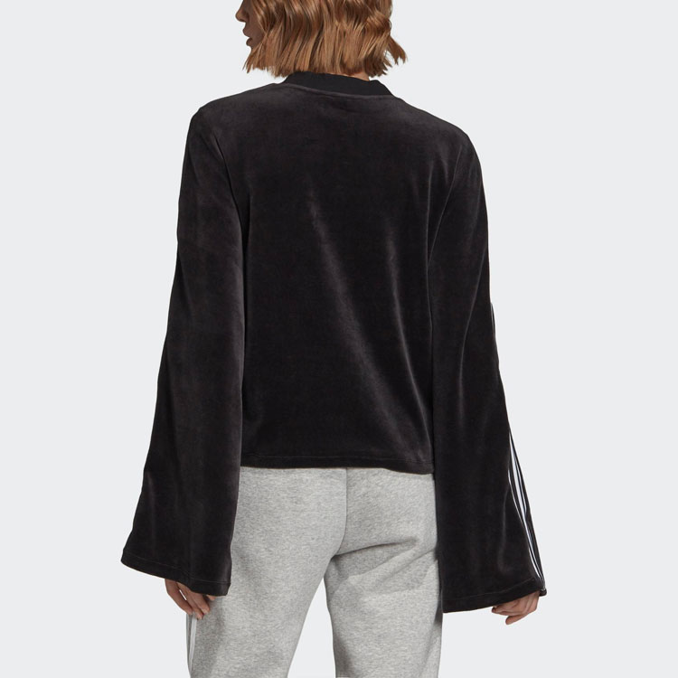 Женский свитшот adidas originals Velvet Sweater (черный) — фото 4