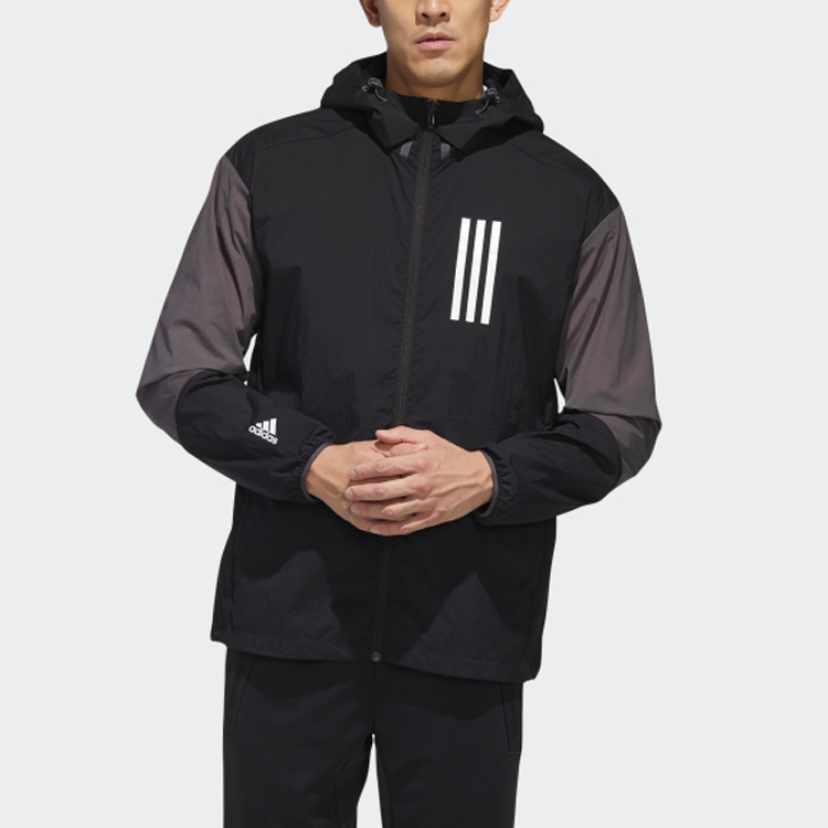 Мужская куртка adidas со спортивным логотипом (черная) — фото 3