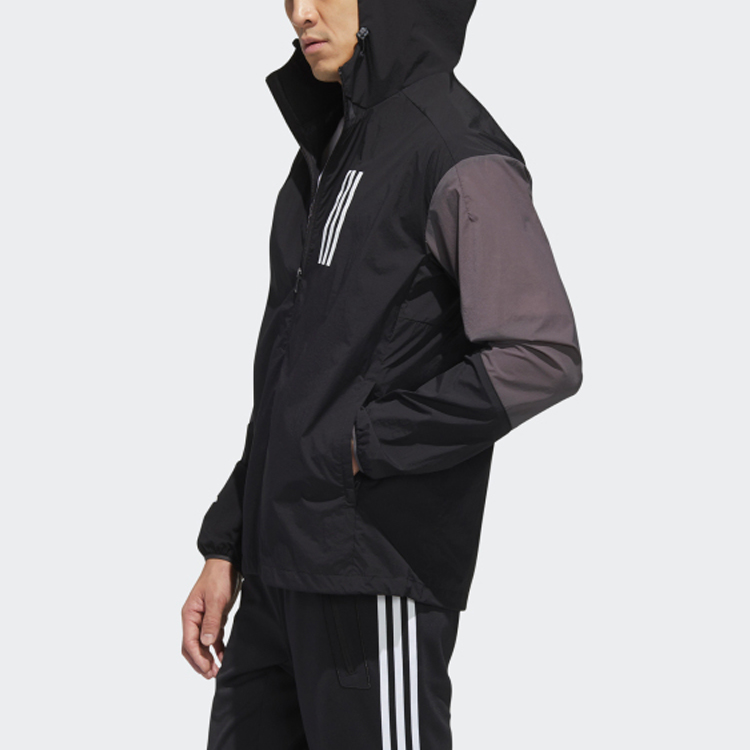 Мужская куртка adidas со спортивным логотипом (черная) — фото 5