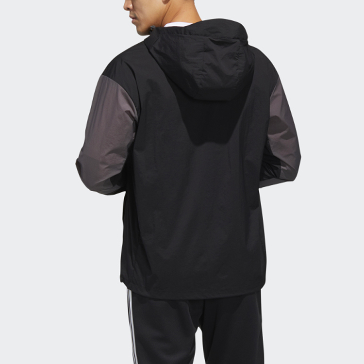 Мужская куртка adidas со спортивным логотипом (черная) — фото 4