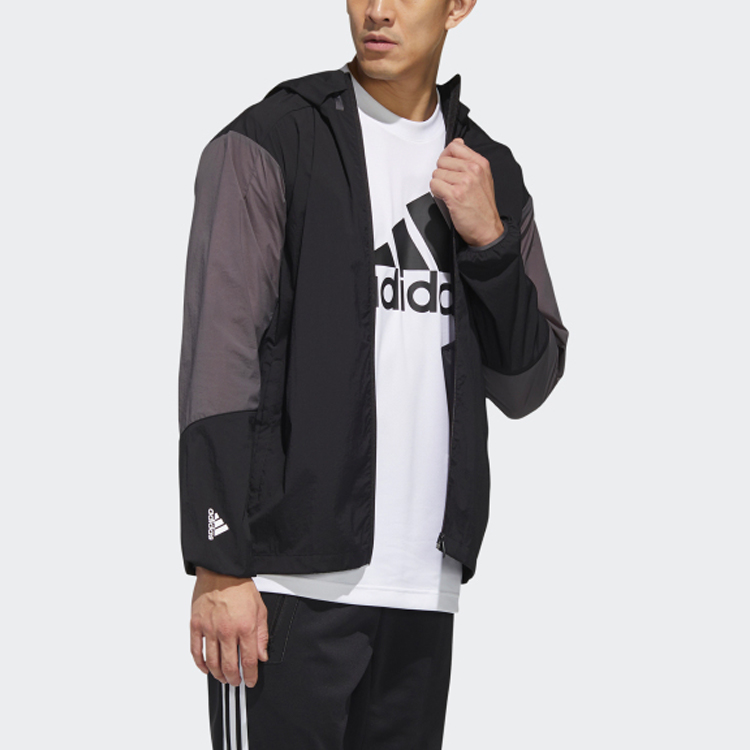 Мужская куртка adidas со спортивным логотипом (черная) — фото 6