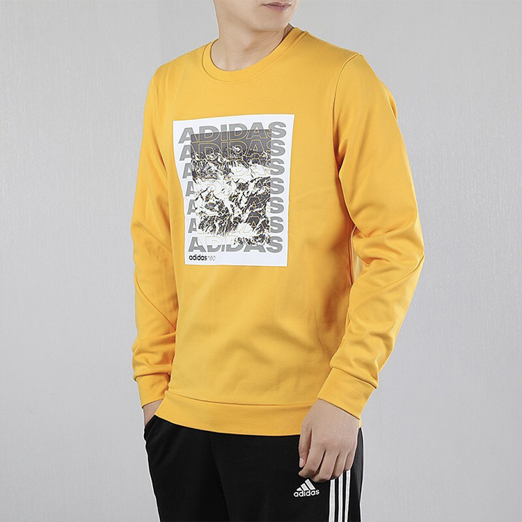 Мужское худи adidas neo M Cs Gr Swtshrt (желтое) — фото 3