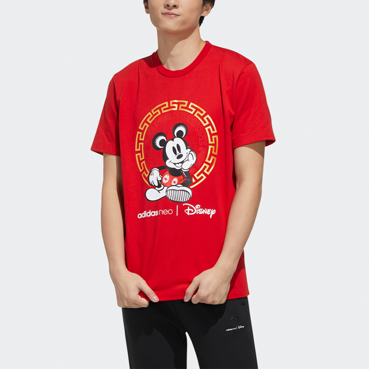 Мужские футболки adidas neo × disney CNY (красный) — фото 4