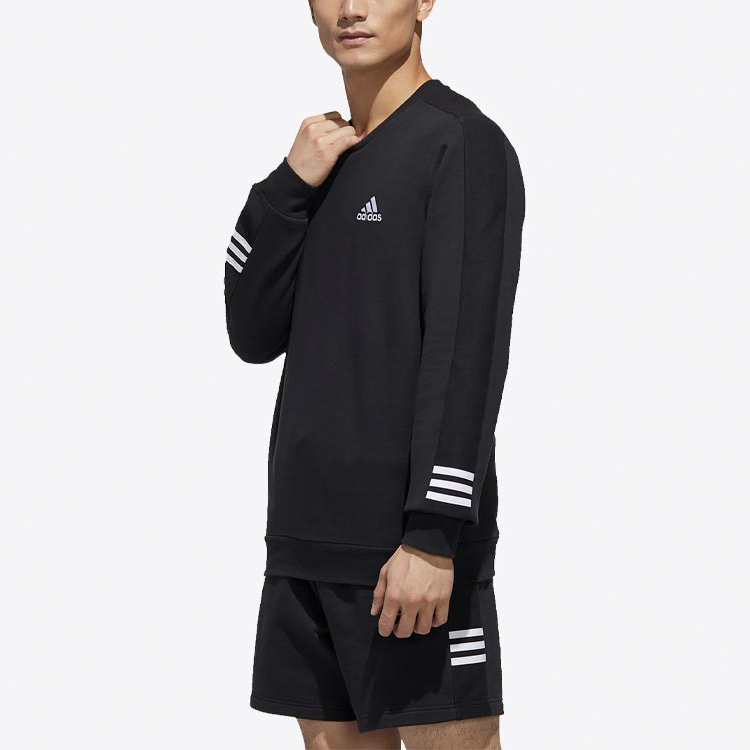 Мужское худи adidas с принтом логотипа (черное) — фото 5