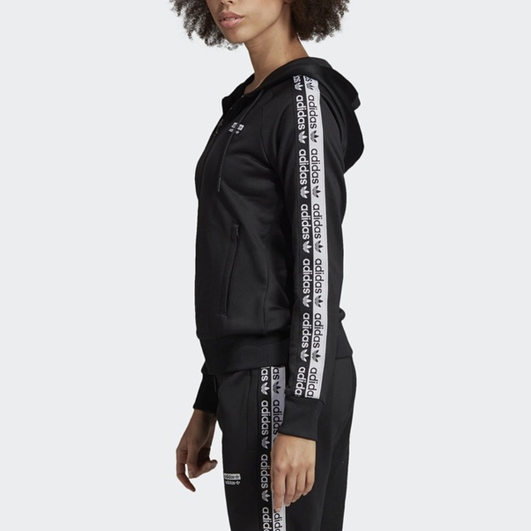Женская куртка adidas Originals с логотипом на боку (черная) — фото 5