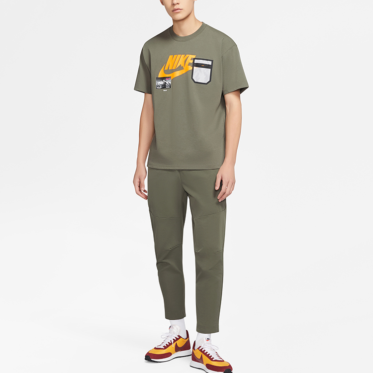 Мужская футболка Nike Sportswear хлопковая (желтая) — фото 3