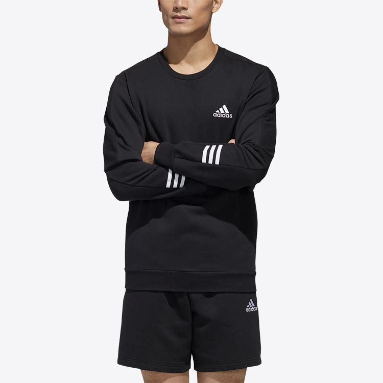 Мужское худи adidas с принтом логотипа (черное) — фото 3