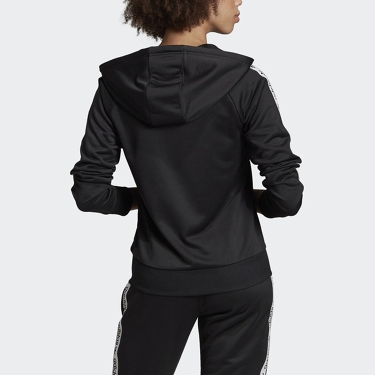 Женская куртка adidas Originals с логотипом на боку (черная) — фото 4