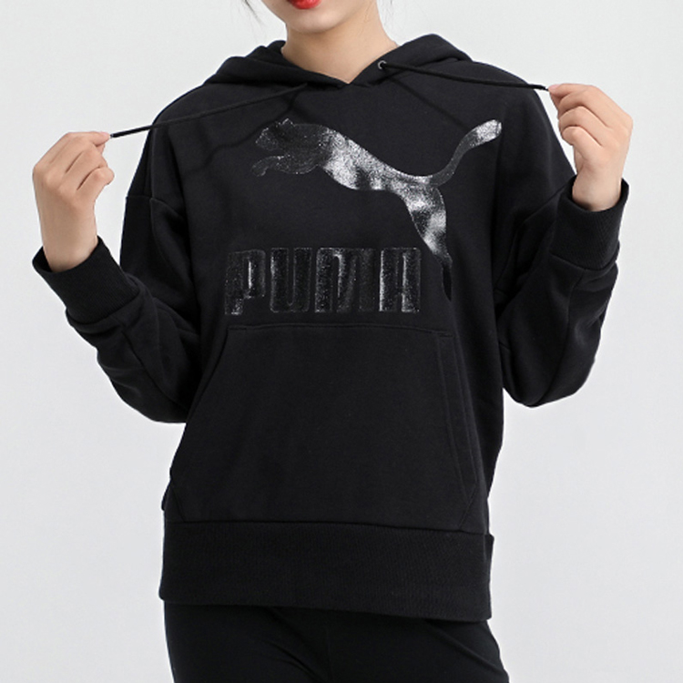Женское худи PUMA Logo (черное) — фото 4