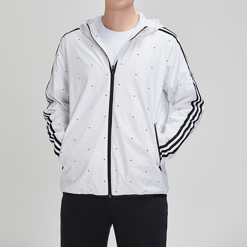 Мужская куртка adidas Wb Aop 3s (белая) — фото 3