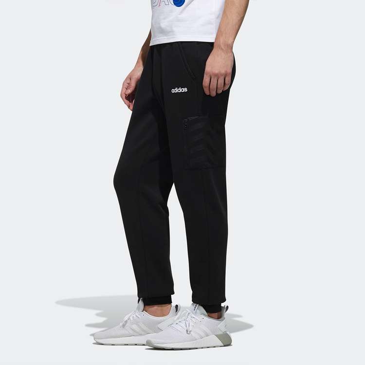 Мужские штаны adidas neo logo (черные) — фото 5