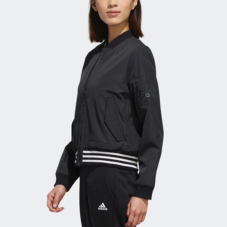 Женская куртка adidas Бомбер (черная) — фото 6